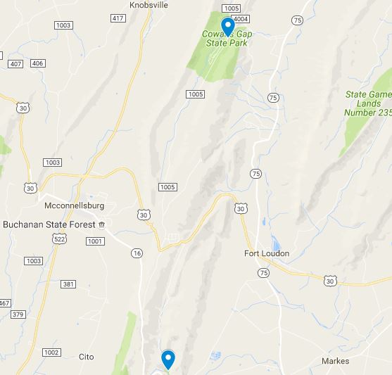 Buchanan's Birthplace State Park just south of Cowans Gap