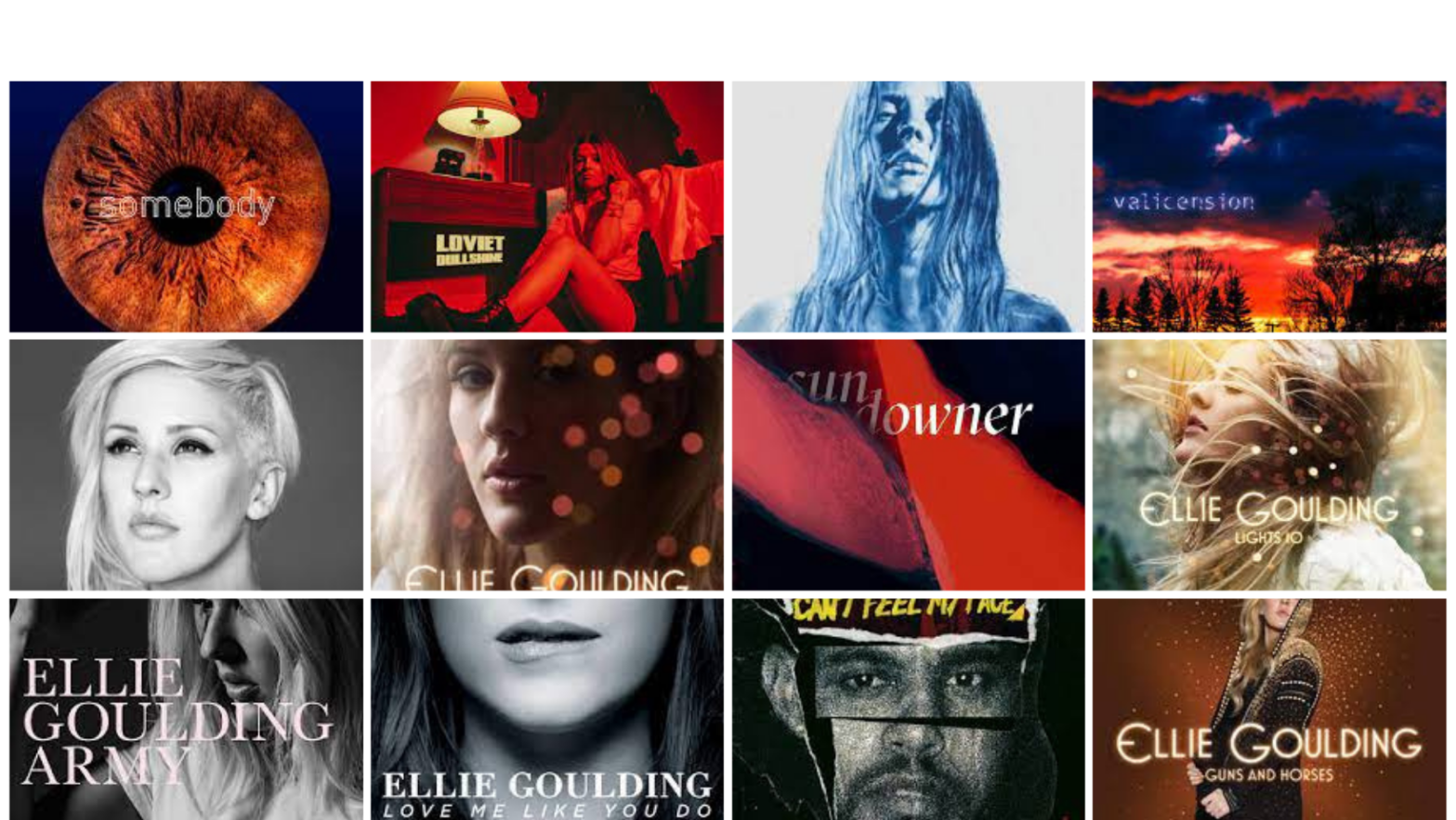 A grid of single covers from the songs that Jessica DeWitt listened to the most in 2021